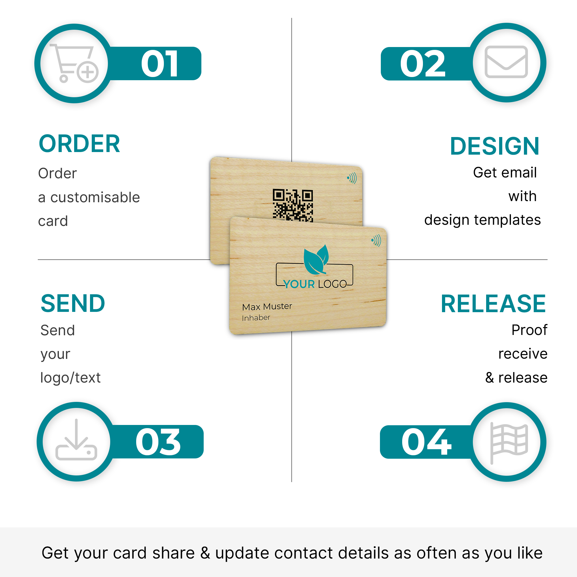 Custom wood card - Digital business card